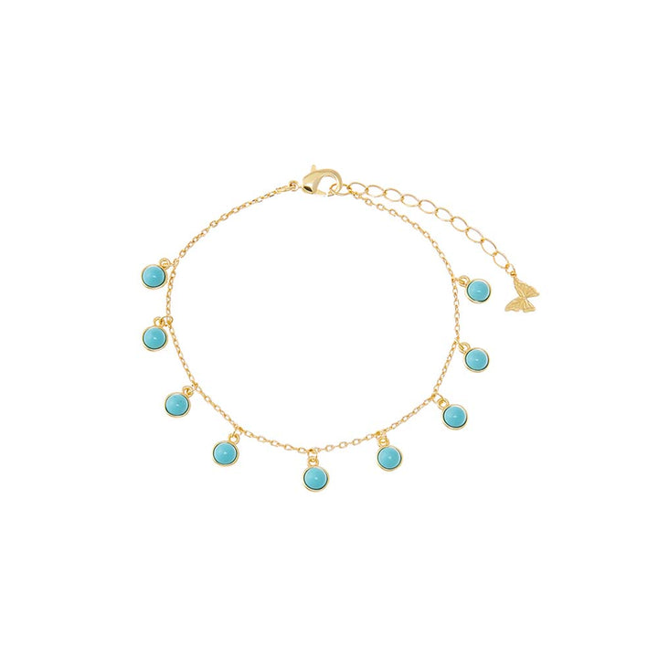 Turquoise Turquoise Bezel Shaker Bracelet - Adina Eden's Jewels