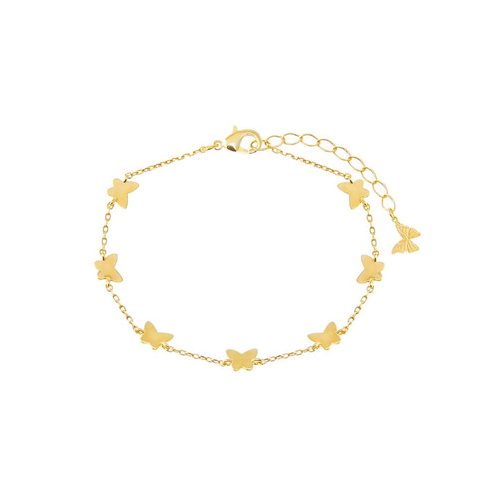 Gold Solid Multi Butterfly Bracelet - Adina Eden's Jewels