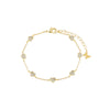 Gold Multi CZ Bezel Heart Bracelet - Adina Eden's Jewels