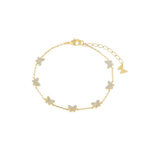 Gold Multi Pave Butterfly Bracelet - Adina Eden's Jewels