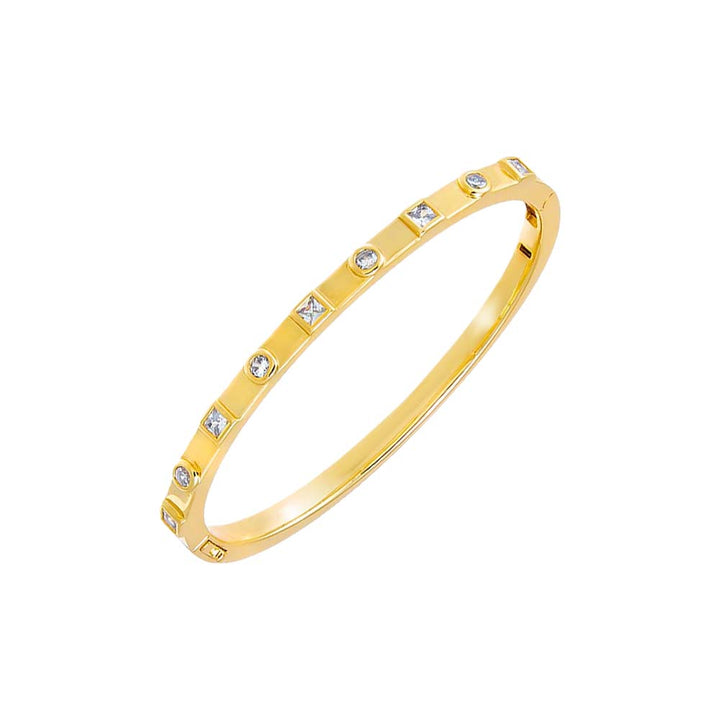 Scattered CZ Bezel Bangle Bracelet