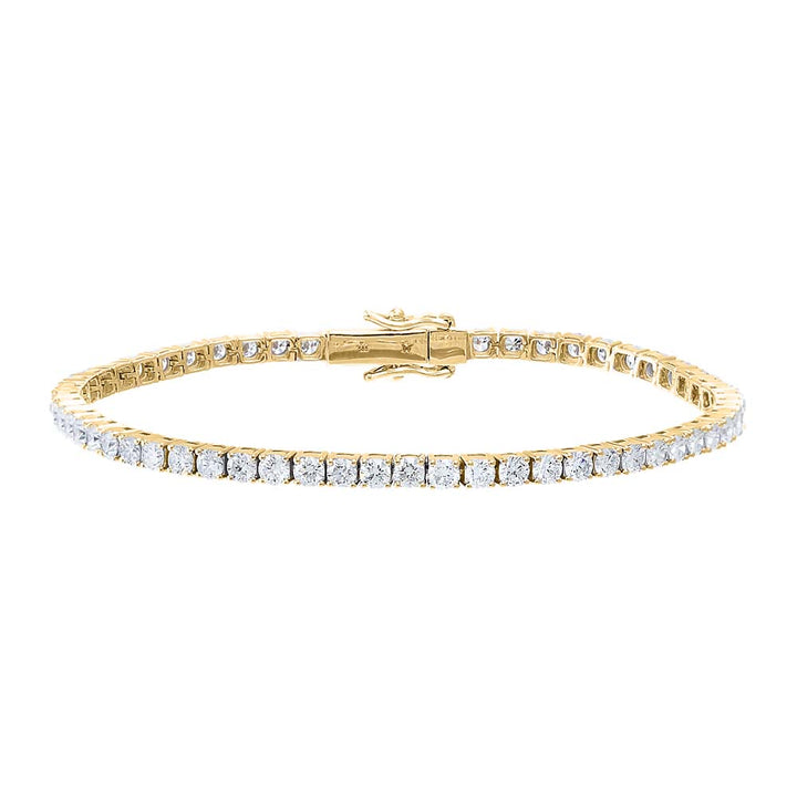 14K Gold / 3CT Lab Grown Diamond Four Prong Tennis Bracelet 14K - Adina Eden's Jewels