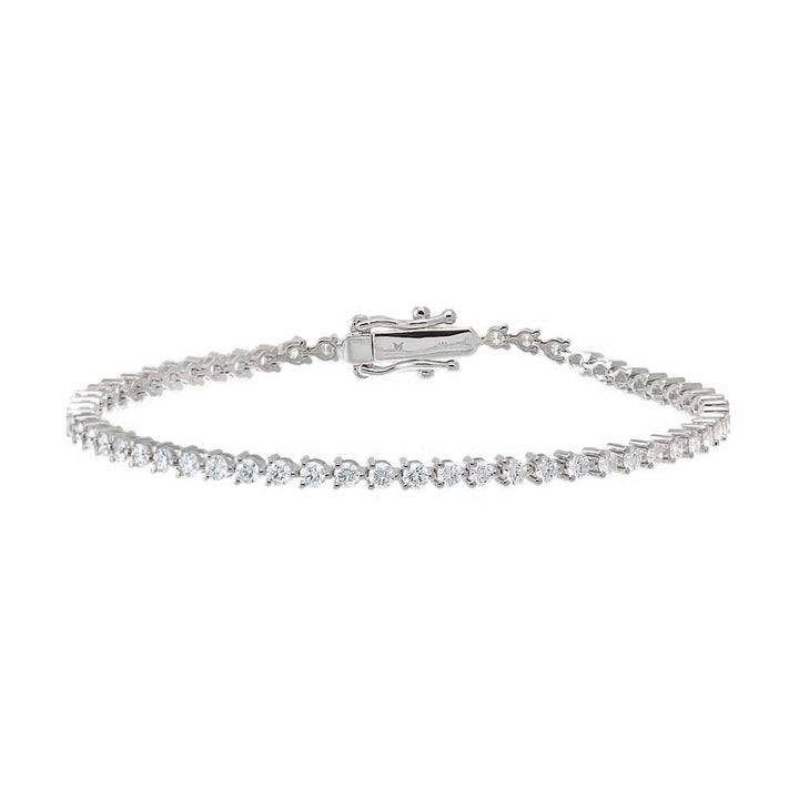  Lab Grown Diamond Three Prong Tennis Bracelet 14K - Adina Eden's Jewels