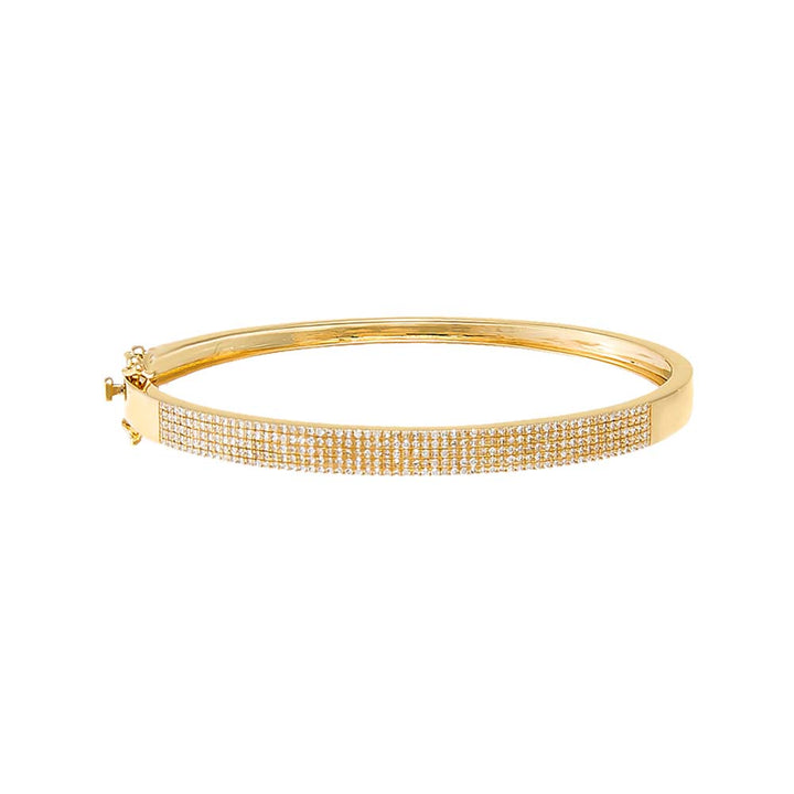  Diamond Pave Five Row Bangle 14K - Adina Eden's Jewels