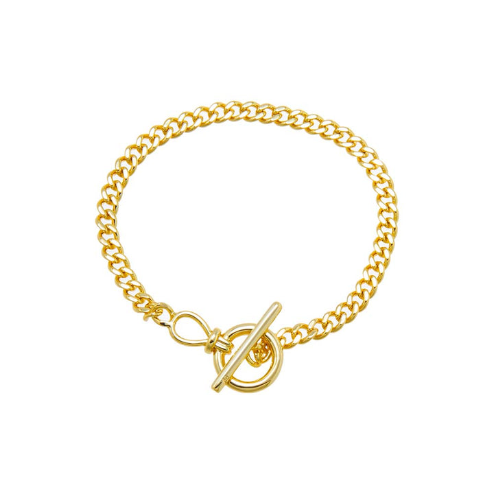 Gold Chunky Cuban Toggle Bracelet - Adina Eden's Jewels