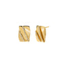 Gold Pave Lined On The Ear Rectangle Stud Earring - Adina Eden's Jewels