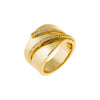 Gold Pave Lined Wide Band Ring - Adina Eden's Jewels