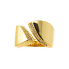 Gold Solid/Pave Open Claw Wide Ring - Adina Eden's Jewels