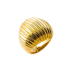 Gold Solid Ridged Puffy Ring - Adina Eden's Jewels