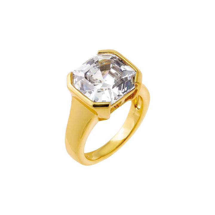 3 CZ Square Signet Pinky Ring - Adina Eden's Jewels