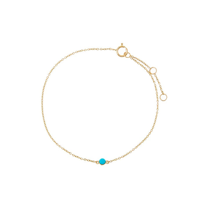 Turquoise Turquoise Solitaire Chain Bracelet 14K - Adina Eden's Jewels