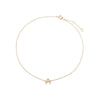 14K Gold / A Diamond Pave Initial Anklet 14K - Adina Eden's Jewels