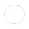 14K Gold / A Solid Initial Pendant Anklet 14K - Adina Eden's Jewels