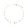  Solid Initial Pendant Anklet 14K - Adina Eden's Jewels