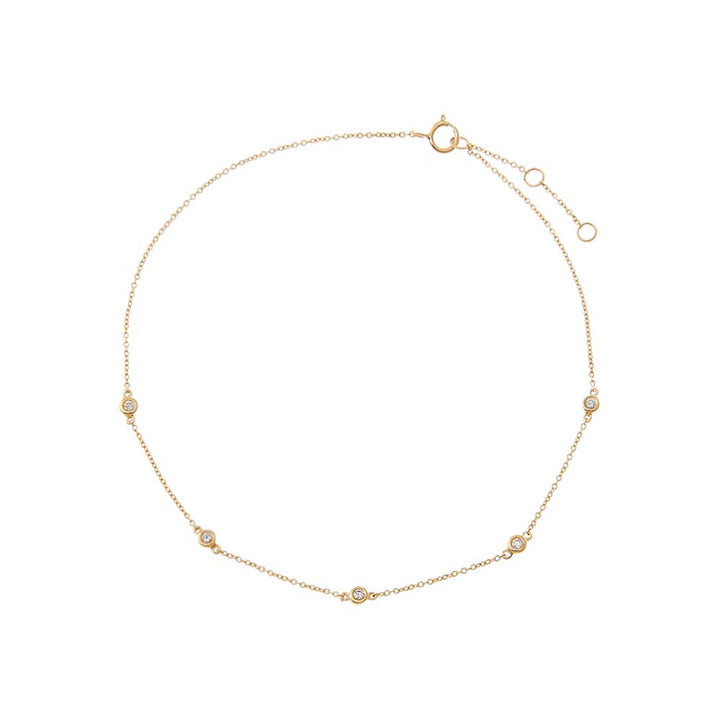 14K Gold Diamond By The Yard Anklet 14K - Adina Eden's Jewels