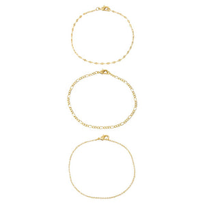 Gold Dainty Chains Bracelet Combo Set - Adina Eden's Jewels