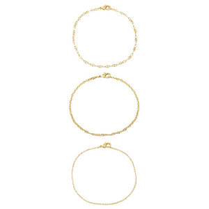 Gold Mariner & Rope Chain Bracelet Combo Set - Adina Eden's Jewels