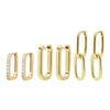 Gold Solid x Pave Paperclip Huggie Earring Combo Set - Adina Eden's Jewels