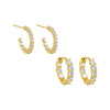 Gold / Combo Fancy CZ Tennis Hoop Earring Combo Set - Adina Eden's Jewels