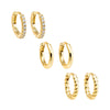 Gold / Combo The Necessities Huggie Earring Combo Set - Adina Eden's Jewels