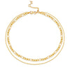 Gold Two In One Figaro X Ball Chain Necklace - Adina Eden's Jewels