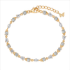 Gold CZ Three Prong Chain Tennis Necklace - Adina Eden's Jewels