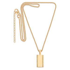 Gold Solid Spiked Dog Tag Pendant Necklace - Adina Eden's Jewels