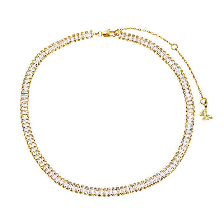  CZ Baguette Tennis Choker - Adina Eden's Jewels