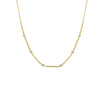 Gold CZ Bezel Bar Chain Necklace - Adina Eden's Jewels