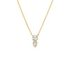 Gold CZ Bezel Square X Teardrop Pendant Necklace - Adina Eden's Jewels