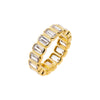 Gold / 6 CZ Bezel Baguette Eternity Band - Adina Eden's Jewels