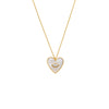 Gold CZ Evil Eye Heart Pendant Necklace - Adina Eden's Jewels