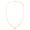  CZ Heart Bezel X Bar Necklace - Adina Eden's Jewels