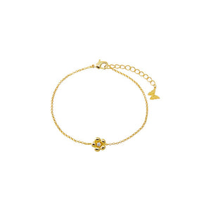 Gold CZ Mini Flower Charm Bracelet - Adina Eden's Jewels