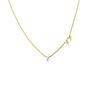 Gold CZ Multi Teardrop Shaker Charm Necklace - Adina Eden's Jewels