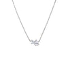 Silver CZ Princess Cut X Baguette Pendant Necklace - Adina Eden's Jewels