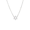 Silver CZ Solitaire X Baguette Star of David Necklace - Adina Eden's Jewels