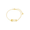 Gold CZ Starburst Accented ID Charm Bracelet - Adina Eden's Jewels