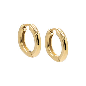 Gold / 18 MM Classic Tube Huggie Earring - Adina Eden's Jewels