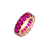 Ruby Red / 6 Colored CZ Baguette Eternity Band - Adina Eden's Jewels