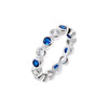 Blue / 6 Colored CZ Bezel Eternity Band - Adina Eden's Jewels