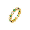 Emerald Green / 6 Colored CZ Bezel Eternity Band - Adina Eden's Jewels