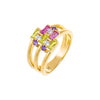 Multi-Color / 6 Colored CZ X Baguette Ring - Adina Eden's Jewels