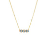 Sapphire Blue Colored CZ X Baguette Scattered Bar Necklace - Adina Eden's Jewels