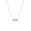 Pink Colored CZ X Baguette Scattered Bar Necklace - Adina Eden's Jewels