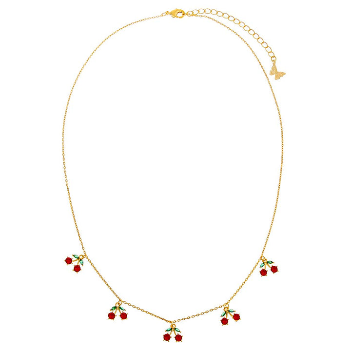  Colored Multi Cherry Dangling Necklace - Adina Eden's Jewels