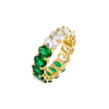 Emerald Green / 6 Colored Oval CZ Half Half Eternity Band - Adina Eden's Jewels