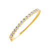 Gold Colored Round CZ Bezel Tennis Bangle - Adina Eden's Jewels