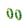 Emerald Green Colored Round Tennis Mini Hoop Earring - Adina Eden's Jewels