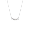 14K White Gold Lab Grown Diamond Emerald Bezel Curved Bar Necklace 14K - Adina Eden's Jewels